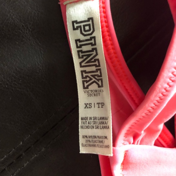 PINK bathing suit top. Coral color. Lightly lined. Size XS. - Picture 3 of 3